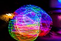 Lighted hula hoops in motion