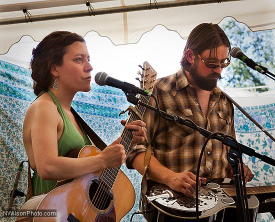 View from under the shade tent in the main concert meadow