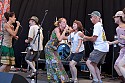 Baka Beyond welcomes a line of dancers to the stage