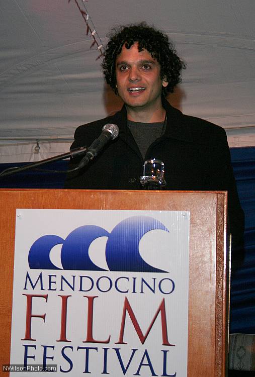 Filmmaker Shyam Bals� accepts the award for Best Narrative Short for his film Monsoon.