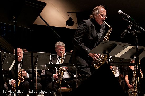 Allan Pollack on alto sax with the MMF big band.