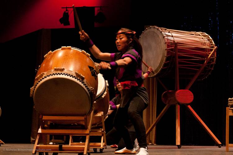 San Jose Taiko in performance at Mendocino Music Festival 2011