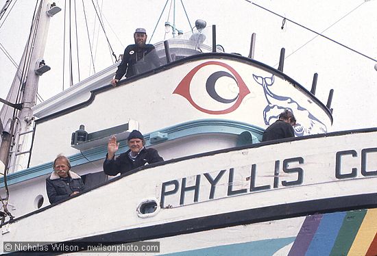 The Mendocino Whale War voyage ends July 5, 1976, as the Phyllis Cormack comes under the Golden Gate bridge and makes for Fort Mason