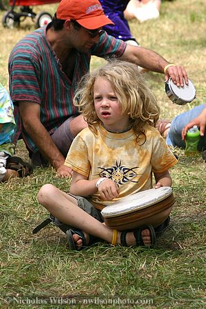 Playing drum