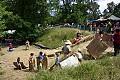 The hay bale slide was fun for kids