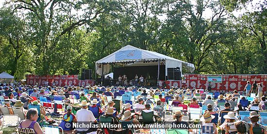 The concert meadow of the Kate Wolf Memorial Music Festival 2005 with City Folk on the main stage late Friday afternoon.