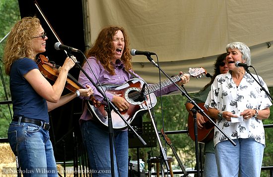 Barbara Higbie, Teresa Trull, Cris Williamson and Nina Gerber (behind Cris)