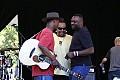 Eric Bibb, Linda Tillery and Chuck Campbell backstage