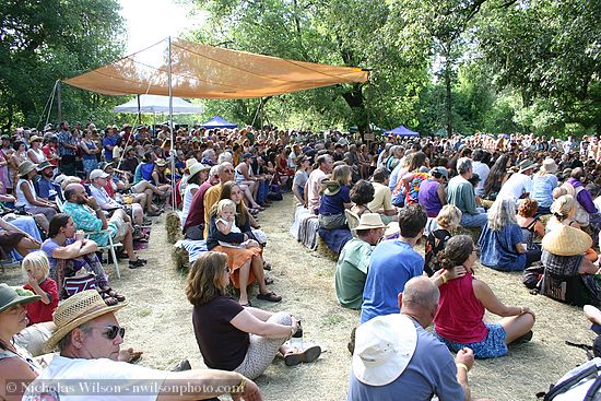 Audience for Greg Brown at Hagler stage Saturday afternoon at the Kate Wolf Festival 2005