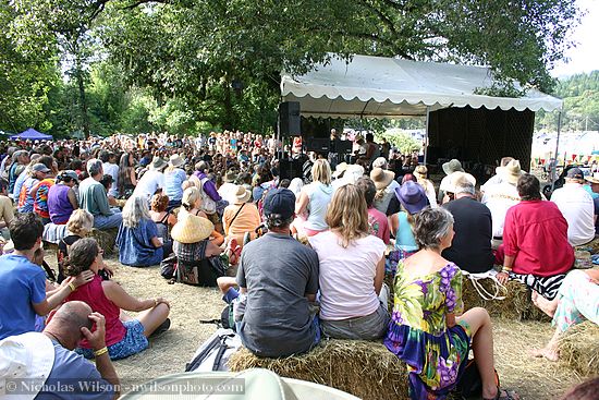 Audience for Greg Brown at Hagler stage Saturday afternoon at the Kate Wolf Festival 2005