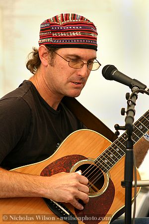 Paul Kamm performs in the Revival Tent Sunday afternoon