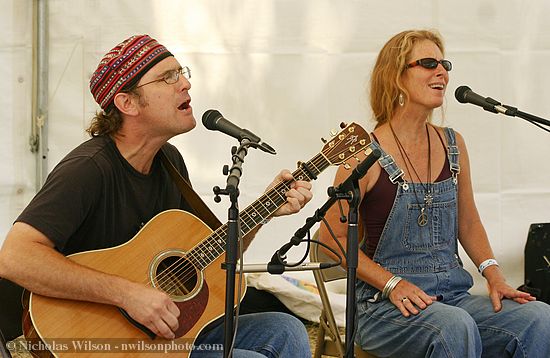 Paul Kamm and Eleanor MacDonald perform in the Revival Tent Sunday afternoon