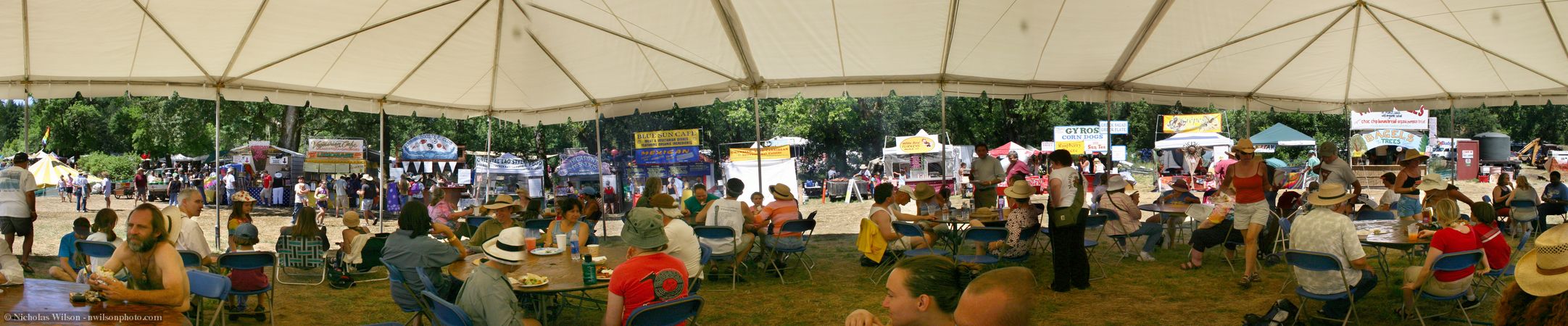 Stitched panoramic view from inside the dining canopy