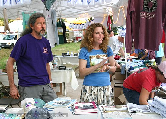 Kate Wolf family members in their booth