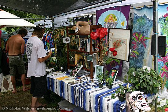 inside a vendor's booth