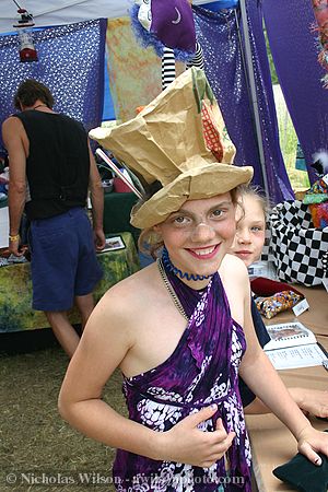 A girl models her new Bro Chapeau hat
