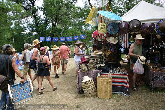 Sun hat vendor next to main pathway