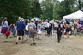 Plenty of foot traffic on the main path connecting camps and concert meadow