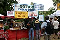 Sunday evening customers at the Greek food booth