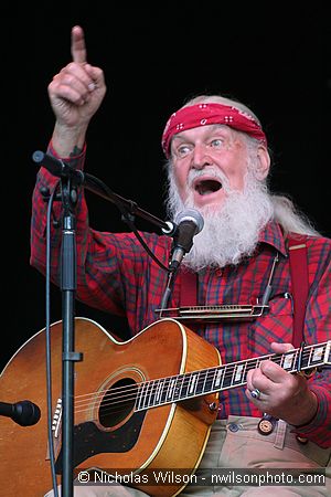 Utah Phillips on the main stage at the Kate Wolf Memorial Music Festival, June 23, 2006