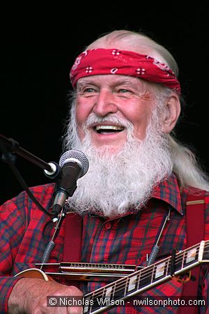 Utah Phillips on the main stage at the Kate Wolf Memorial Music Festival, June 23, 2006