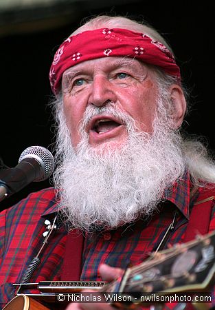 Utah Phillips on the main stage at the Kate Wolf Memorial Music Festival, June 23, 2006