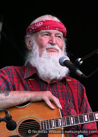 Utah Phillips on the main stage at the Kate Wolf Memorial Music Festival, June 23, 2006