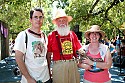 Max Wolf, Utah Phillips and Hannah Wolf with Valentine the traveling bear.