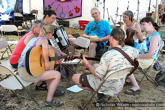 Jam session in the Revival Tent