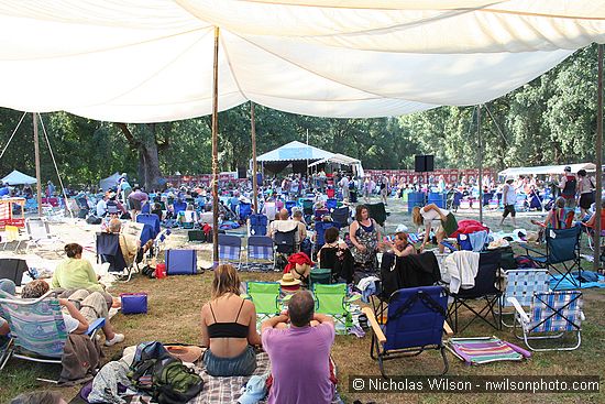 View from rear of the main concert meadow Sunday evening