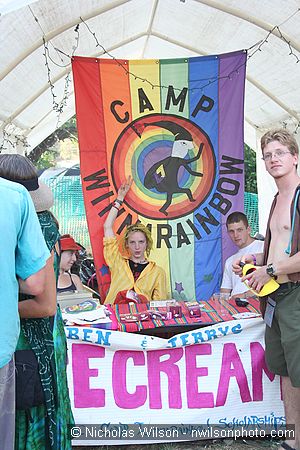 Camp Winnarainbow ice cream booth