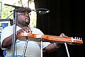 Darick Campbell plays Hawaiian steel guitar with the Campbell Brothers gospel music group