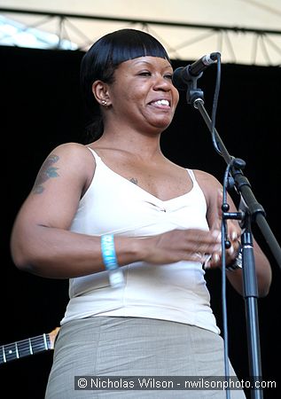 Denise Brown of the Campbell Brothers band. She's their cousin.