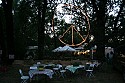 Lighted peace symbol backstage at the Kate Wolf Music Festival 2007