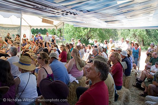 Songwriter's Circle at the Revival Tent. Part 3 of a panoramic series.