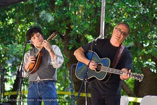 Tom Russell with Michael Martin on mandolin on the Hagler stage Saturday