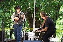 Tom Russell with Michael Martin on mandolin on the Hagler stage Saturday