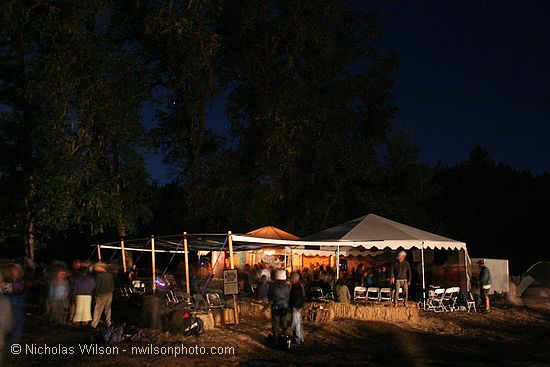 The Revival Tent in a time exposure at 1 AM.