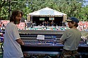 Main sound control booth with engineers Michael and Brian