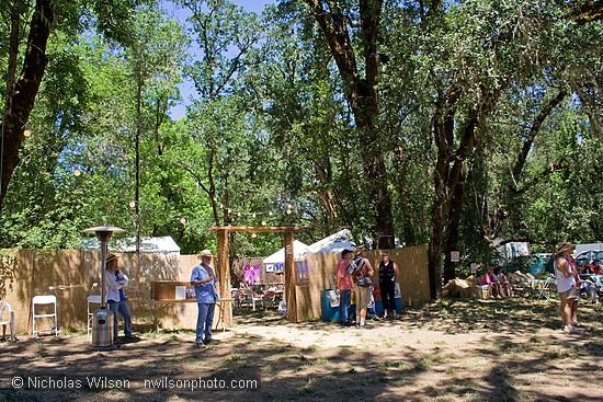 Entrance to the backstage open air artists lounge