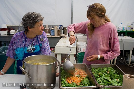 Backstage kitchen workers