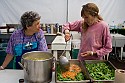 Backstage kitchen workers