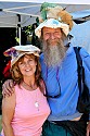 Bro Chapeau and happy customer in paper bag hats