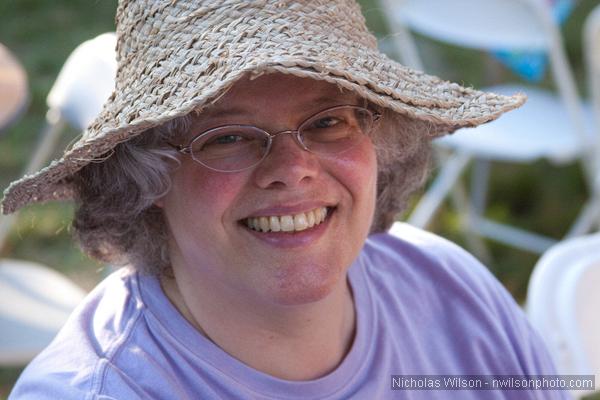 Martha Sandefer, vocalist with Work o' the Weavers, in the audience for Railroad Earth