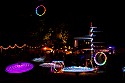 Lighted hula hoops in motion