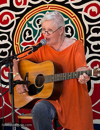 Rosalie Sorrels performs at the Utahpia People's stage.