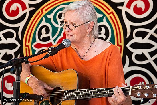 Rosalie Sorrels performs at the Utahpia People's stage.