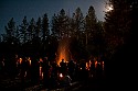 Full moon campfire sing along by the creek