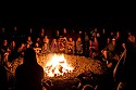 Full moon campfire sing along by the creek