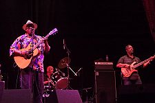 The Taj Mahal Trio with Bill Rich on bass and Chester Smith on drums.